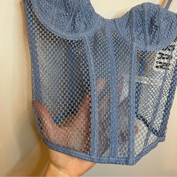 Urban Outfitters Out From Under Modern Love Overdrive Fishnet Corset Sz S NWT - Picture 7 of 16